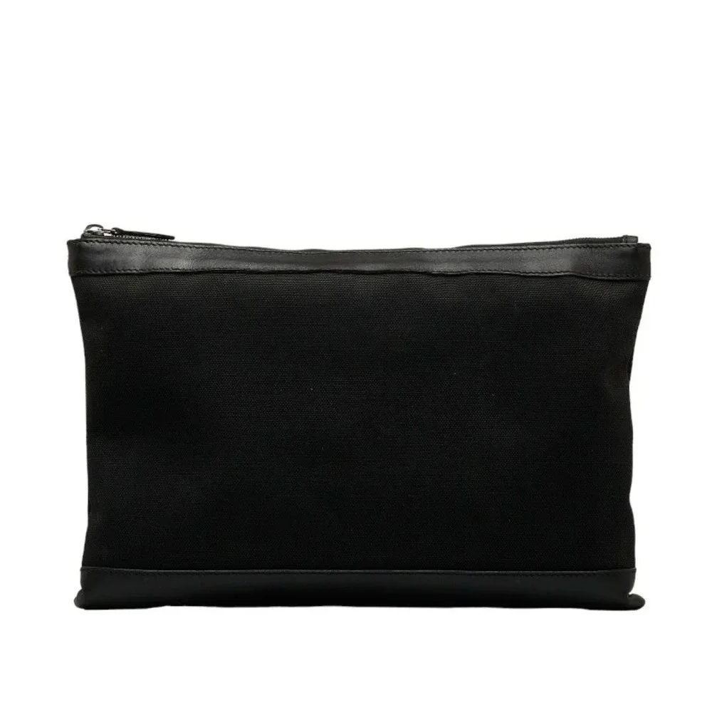 Authentic Balenciaga Navy Clip L Canvas Clutch Bag - Picture 3 of 11